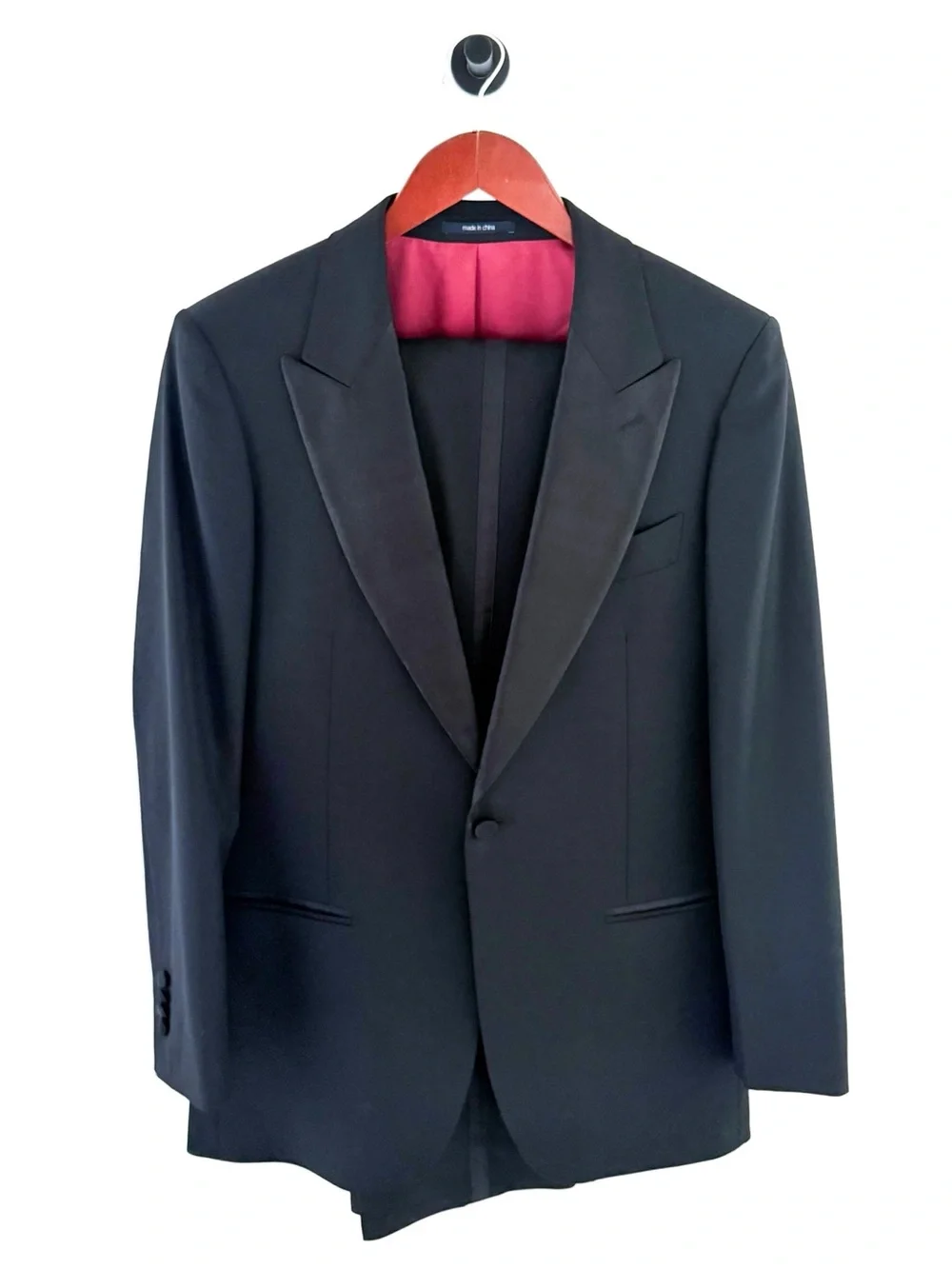 Suitsupply New Verona Men's Black Satin Lapel Tuxedo Suit Jacket Pants 38R